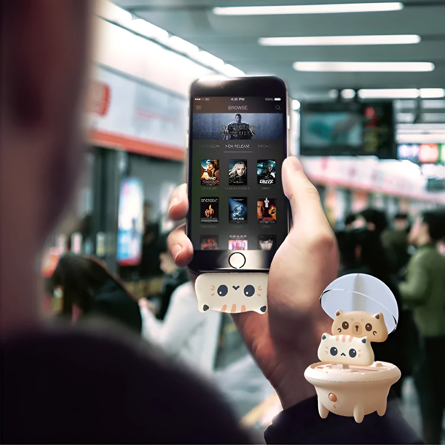 Cartoon design power bank compatible with Apple iPhone devices