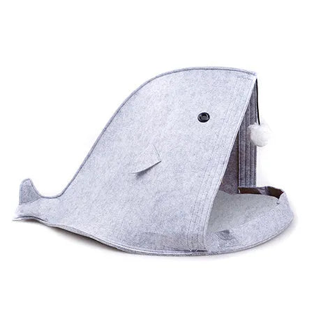 Foldable felt pet nest 40x40x50cm in Blue or Grey, chemical fibre felt, washable and removable