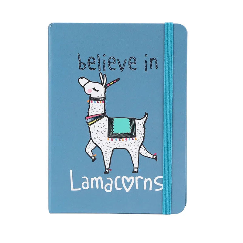 Alpaca cartoon notepad in A5, A6, A7 sizes with mixed colour covers and 96 yellow pages