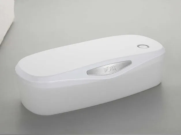 DORR portable UV disinfection box in ABS material with USB cable, showing compact size.