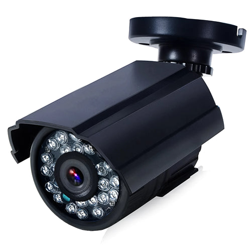 Black AHD HD waterproof security camera with fixed lens for outdoor CCTV monitoring.