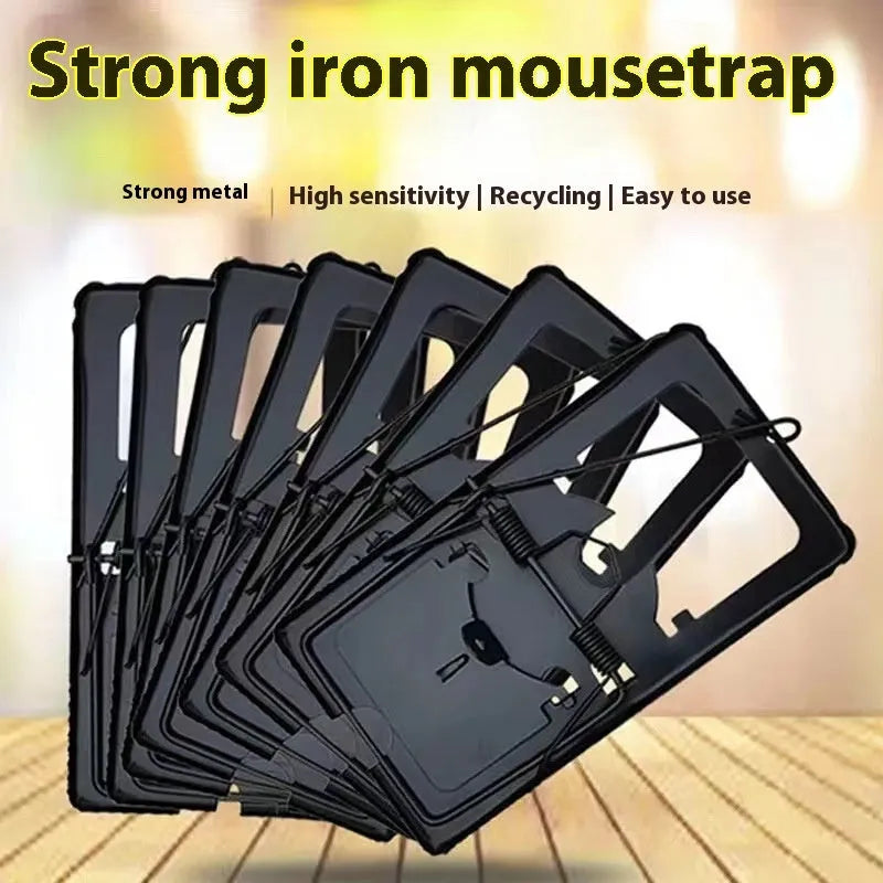 Automatic humane mouse cage trap in metal and plastic, shown in small, medium, and large sizes for indoor rodent control.