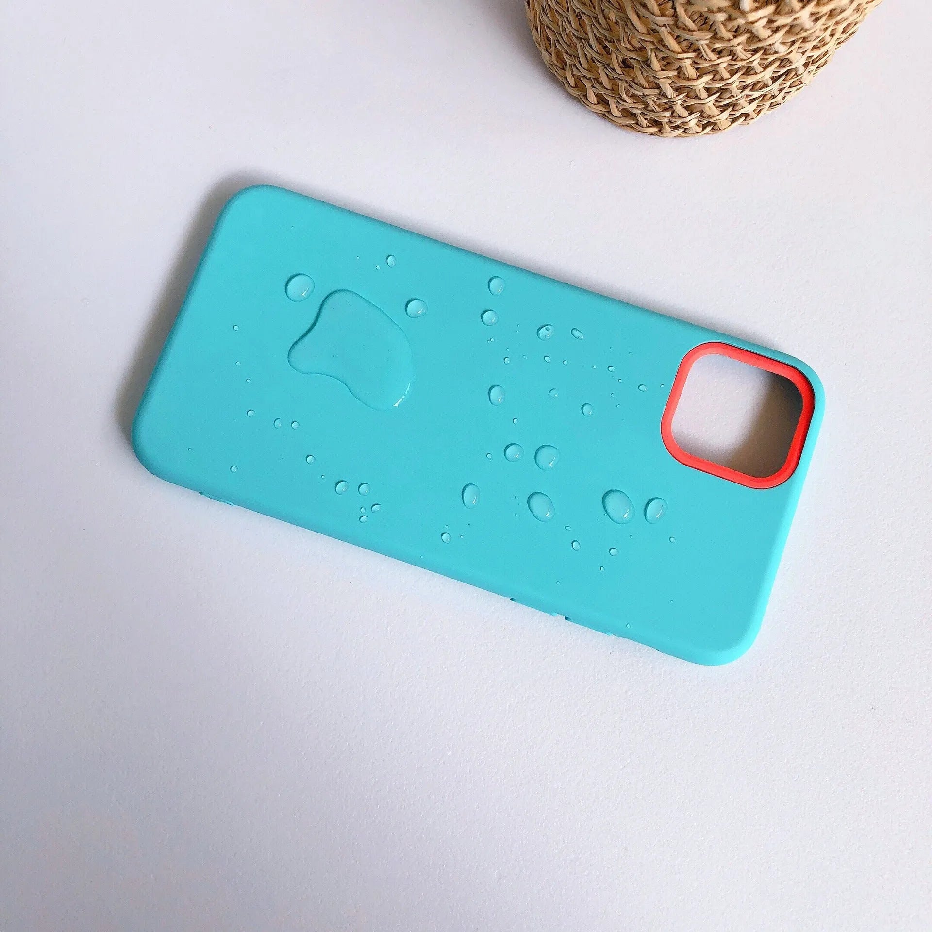 Silicone mobile phone case with liquid hand finish for iPhone 11, available in solid colours