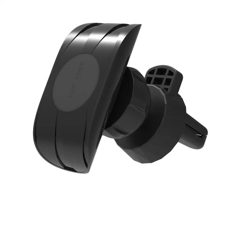 Glossy black car air vent phone holder with adjustable clamping mechanism