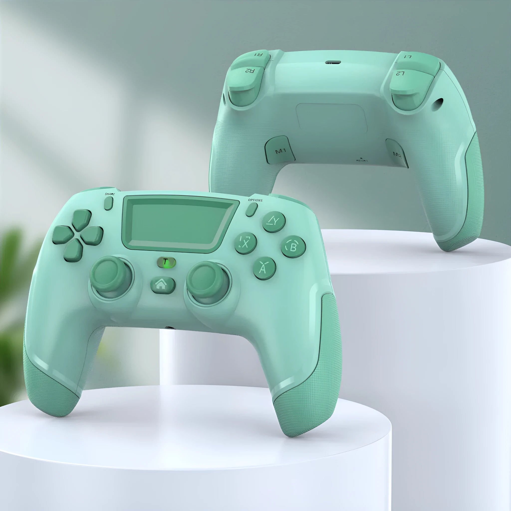 Fruit green PS4 wireless Bluetooth gaming controller with vibration feedback for multi-platform gaming