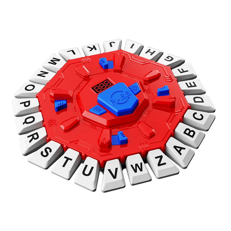 Multifunctional crazy letter game turntable desktop game in plastic with English Blue colour option