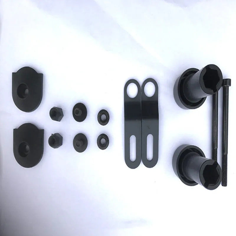 Plastic motorcycle cover handlebar protector, 21 x 14 x 16.3 cm, for storage and transport.