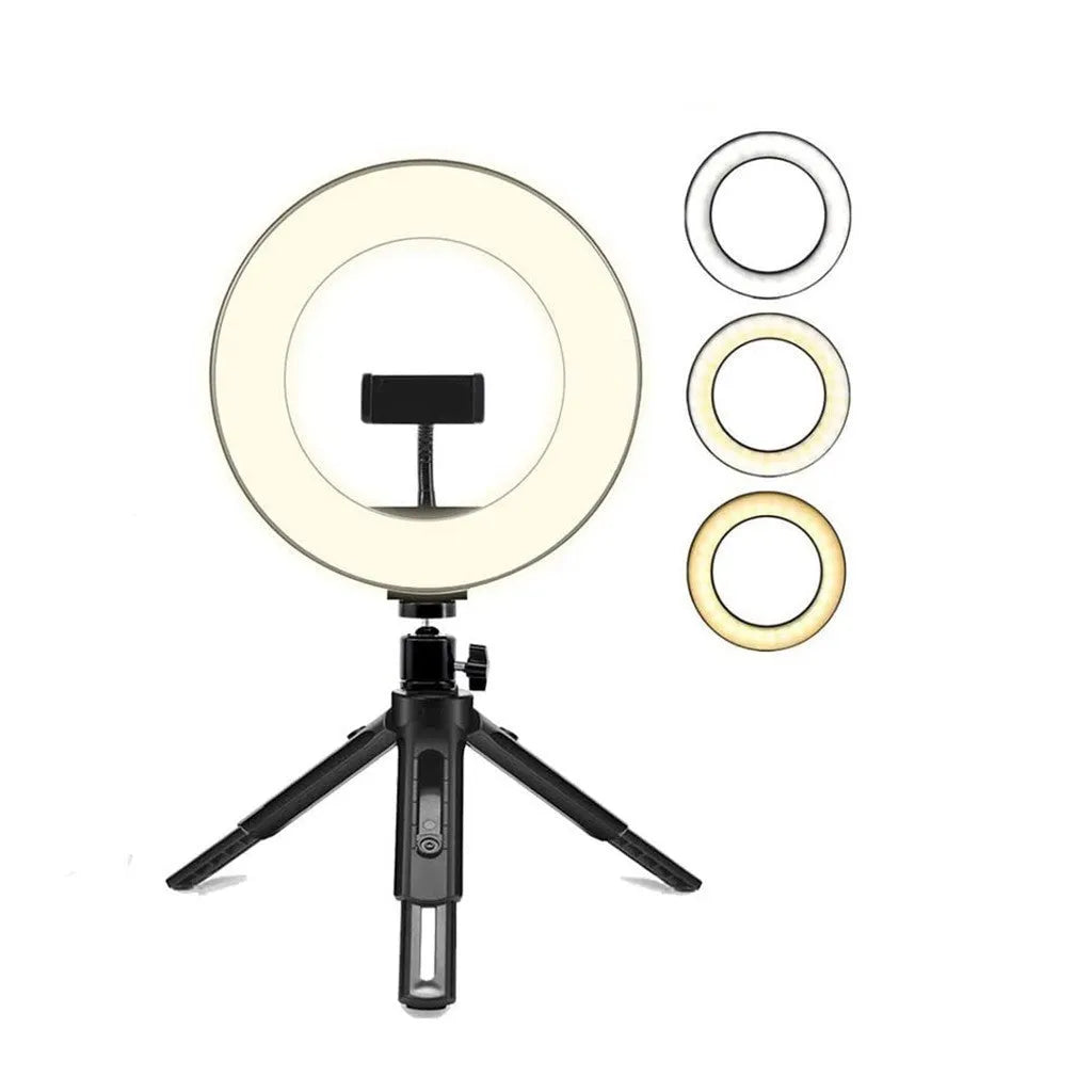 10-inch two-section telescopic ring macro flash live fill light for mobile phones, 2000 guide number, 5000K, 30x26x4cm
