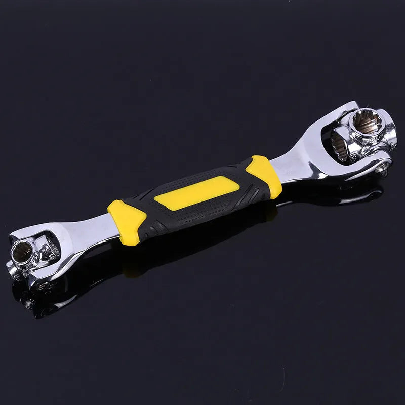 Multifunctional tiger wrench, stainless steel, 25x5x4cm, 360 degree rotation, red or yellow, for multi size nuts