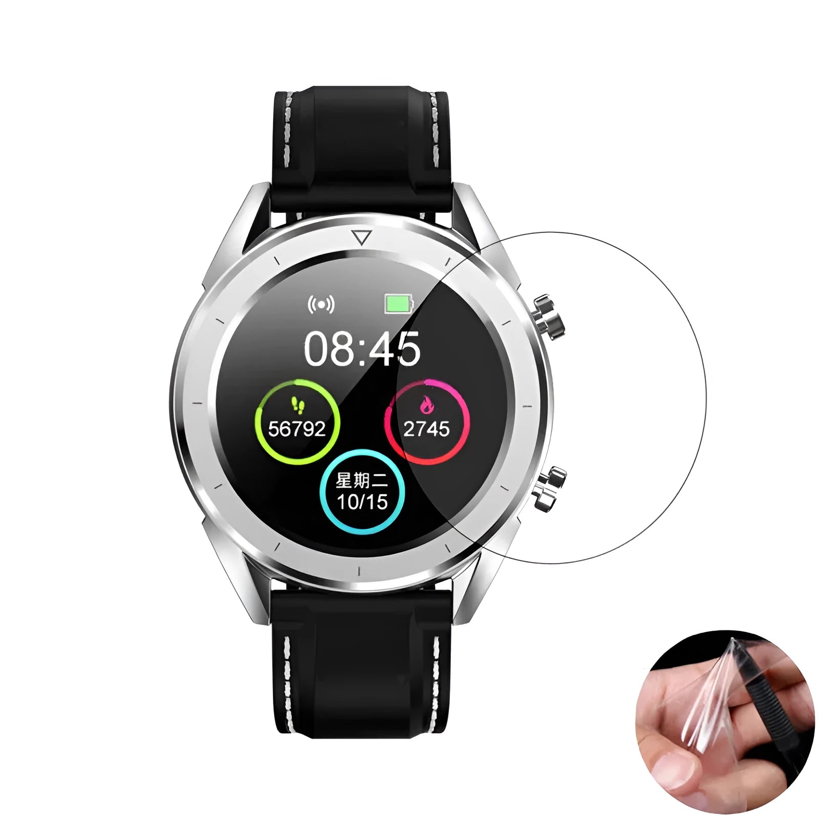 Three clear transparent screen protector films for Ticwatch 2 smartwatch with matte finish