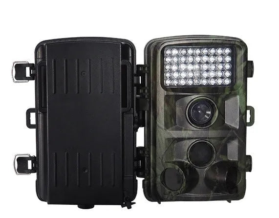 Wild hunting camera in Military Green with 2.0 inch LCD, HD 1080p, 12x optical zoom, and MicroSD slot
