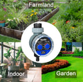 Digital automatic watering timer device for garden hose with display and control buttons