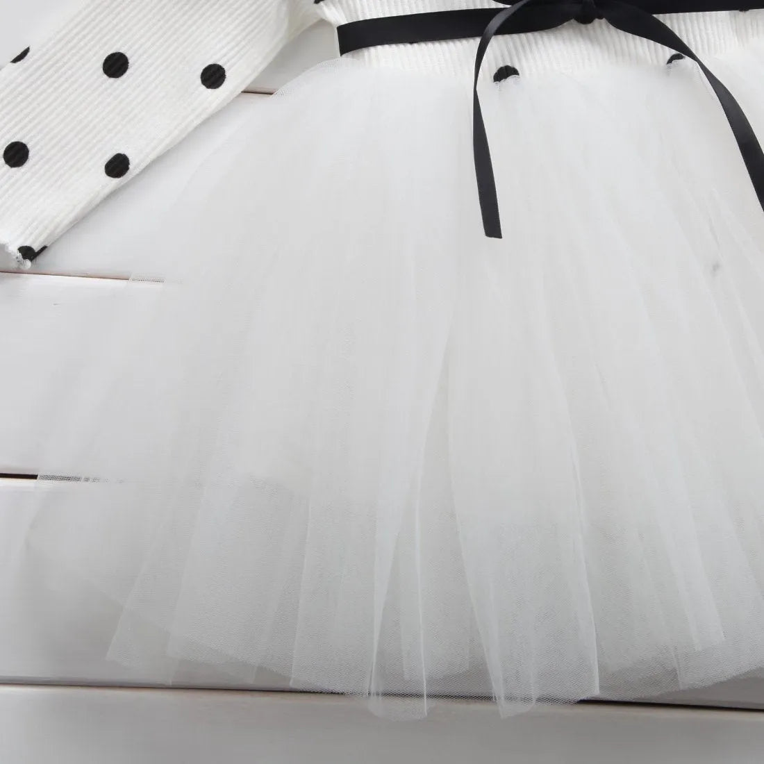 Baby girls long sleeve lace tutu dress in black, pink or white for christening and birthday parties