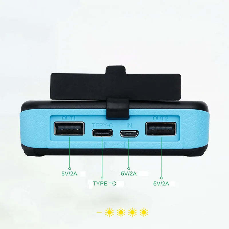 20000mAh magnetic solar power bank with wireless charging pad, IPX5 waterproof, in black