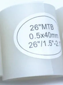 Polyurethane bicycle tyre pad 0.5mm thick, 40mm wide for 26 inch MTB tyre protection.