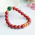 Emperor Sandstone six words motto cinnabar bracelet with electroplated finish and 8mm diameter