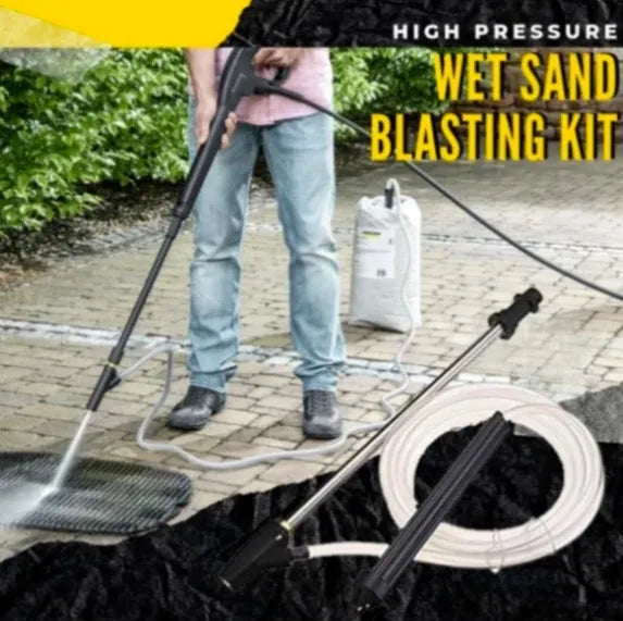 Ceramic sandblasting nozzle with stainless steel handle for Karcher pressure washers.