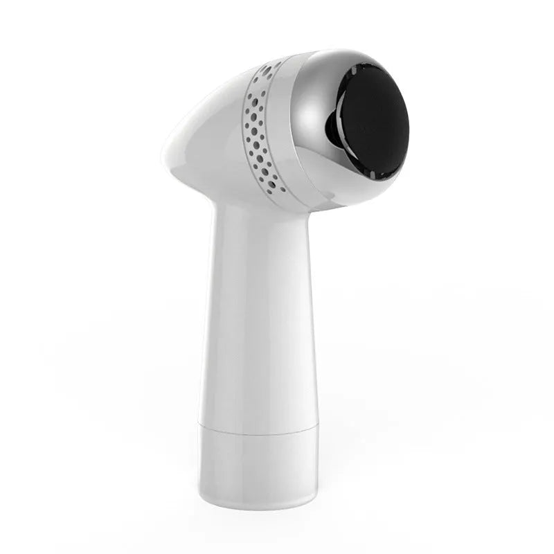Handheld electric foot grinder with quartz head in gold, pink gold, and white silver colour options.