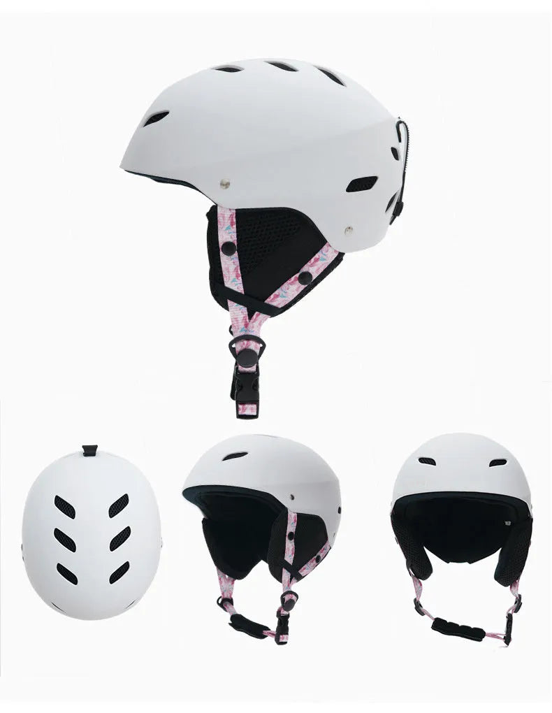 Child ski protective helmet with EPS ABS hard shell and Pink Donuts colour design