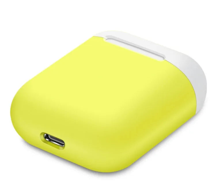 Split-design silicone protective cover for Apple AirPods charging case in a selected solid colour.
