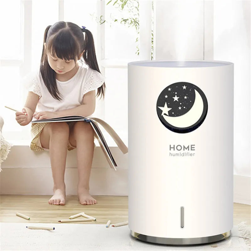 HOME M107+ USB humidifier in white with 700ml tank, compact desktop size 167x102x102 mm