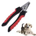 Dog pet grooming nail clipper with stainless steel blades and safety lock on skid-resistant plastic handle
