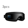 3D 4D rechargeable eye massager with Bluetooth, black colour, foldable design, LCD screen
