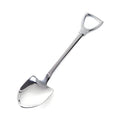 Children's dessert spoon in 201 stainless steel with mirror polish, green colour, size M
