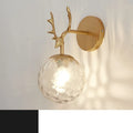 Modern round glass wall sconce with translucent shade mounted on a plain wall, demonstrating ambient light diffusion.