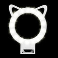 LED selfie ring light clipped to a phone, USB powered, available in white pink blue black ABS