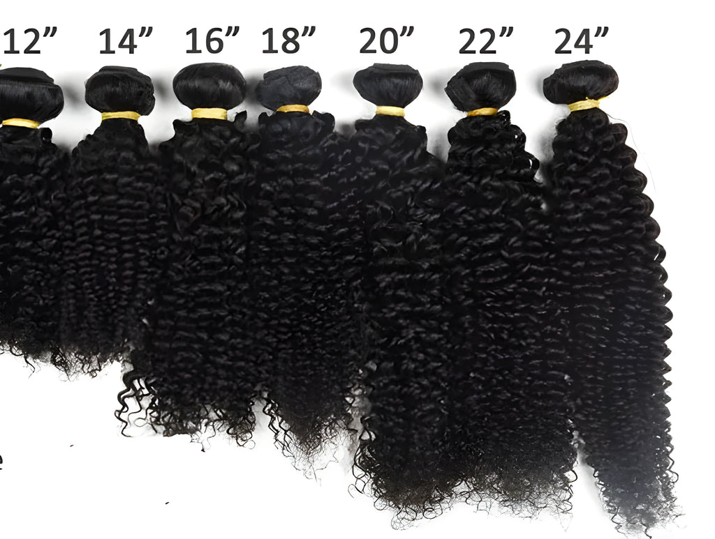 Brazilian kinky curly wave human hair curtain wig, medium long, dyeable, sizes 8 to 26 inches