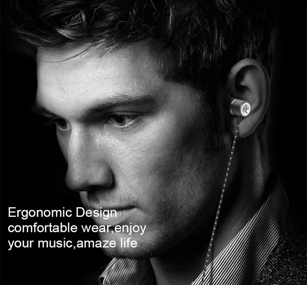 Fanbiya S1 metal ear hook in-ear earphones with microphone and 1.2m cable