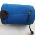 Blue portable baby bottle warmer with 12V car cigar lighter cable, carbon fibre heating, and detachable inner case