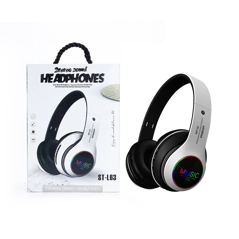 Black Explosive Sound Bluetooth 5.0 over-ear headset with microphone.