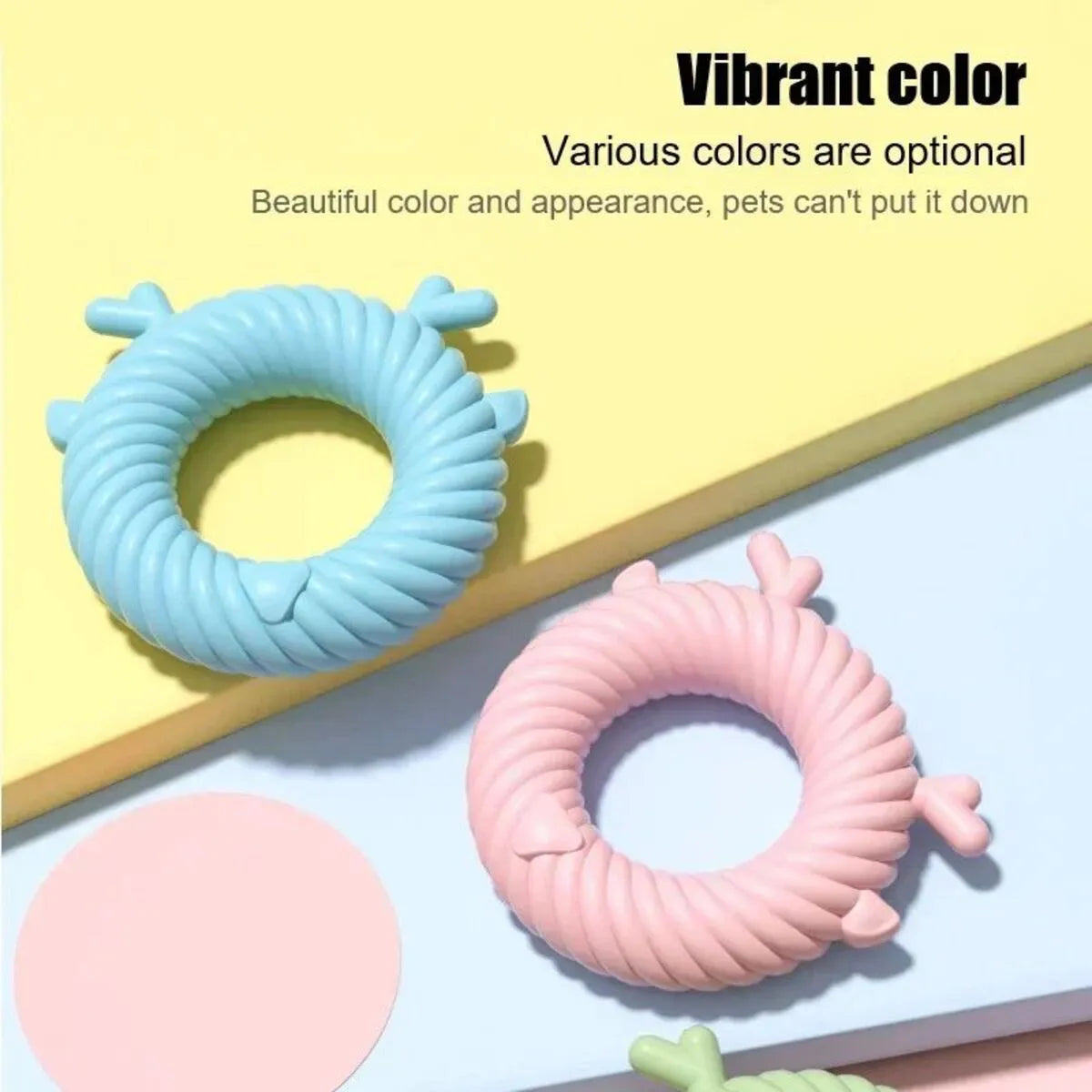 Light blue deer-shaped TPR dog chew toy with spiral grooves for teeth cleaning.