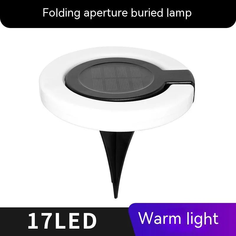 Long silver solar underground light with folding aperture for garden pathway illumination
