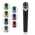 Black 7 colour light vibration eye and face massager on a dark background.