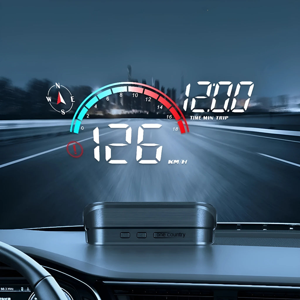Black head-up display car projector with USB cable for GPS and speed projection