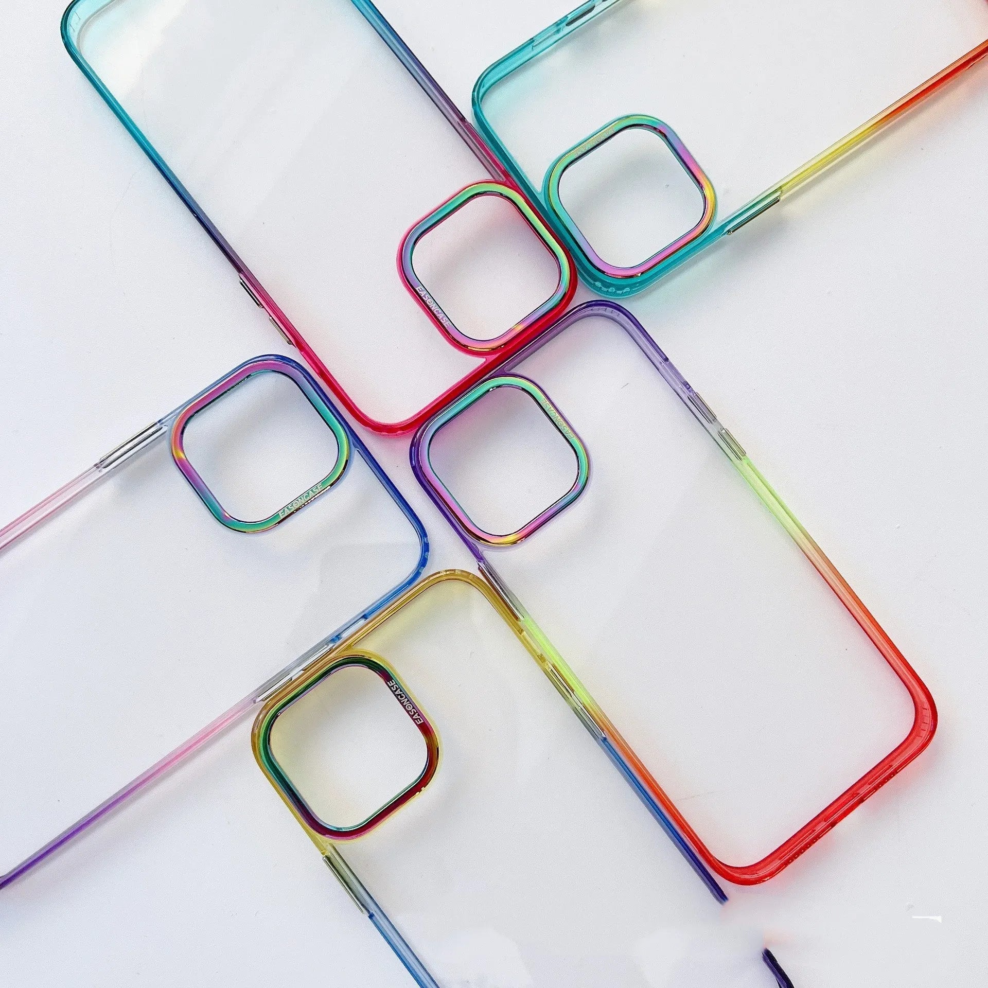 Metal lens protective mobile phone case for iPhone 14 Pro Max in blue aurora colour