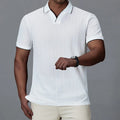 Men's loose fit polo shirt in black, white, or orange nylon ice silk fabric with short sleeves