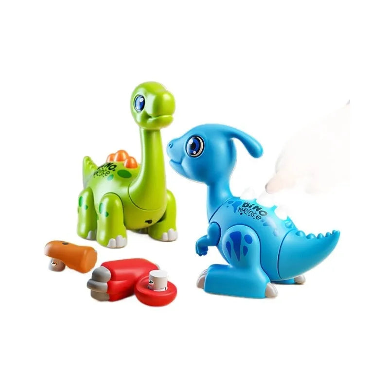 Magnetic assembly dinosaur toy in ABS, four model types with listed sizes from 15.5cm to 18cm, ages 3 plus