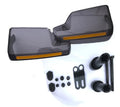 Plastic motorcycle cover handlebar protector, 21 x 14 x 16.3 cm, for storage and transport.