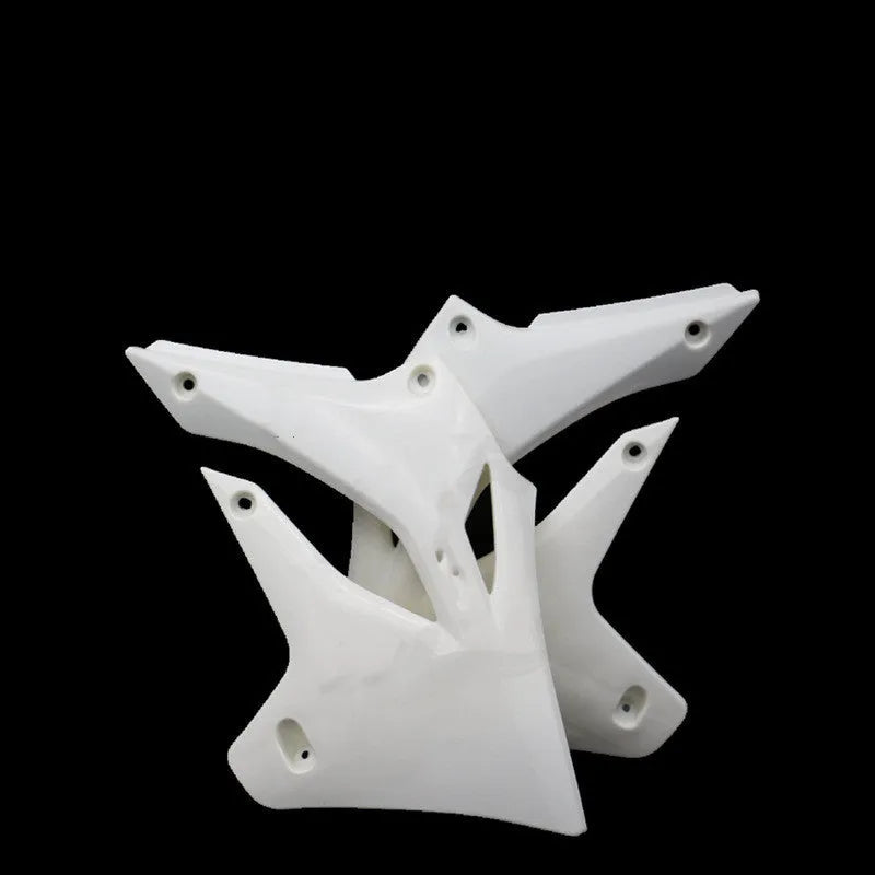 Black front left and right fuel tank side plates for KLX250 1994-2007, PP injection moulded pair