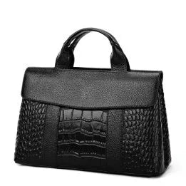 Simple women's black shoulder bag with PU lining, large size 36cm width, structured shape