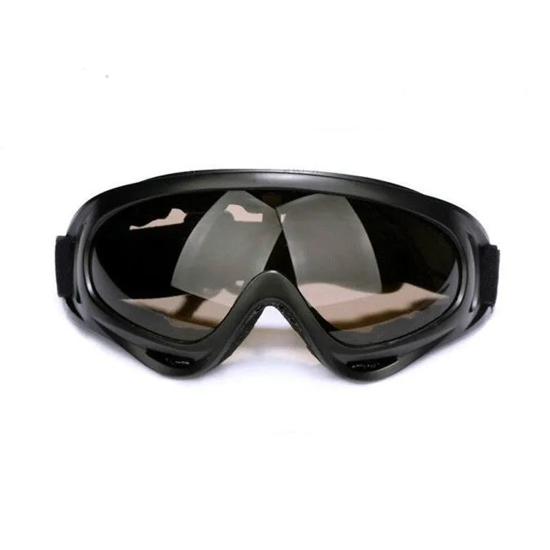 Windproof sand goggles with polycarbonate lens, ventilation system, and multiple colour options for motorcycles and outdoor sports