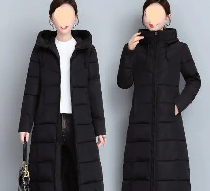 Western style plus size mid-length cotton-padded winter coat with flying sleeves and zipper in black, Chinese red, khaki