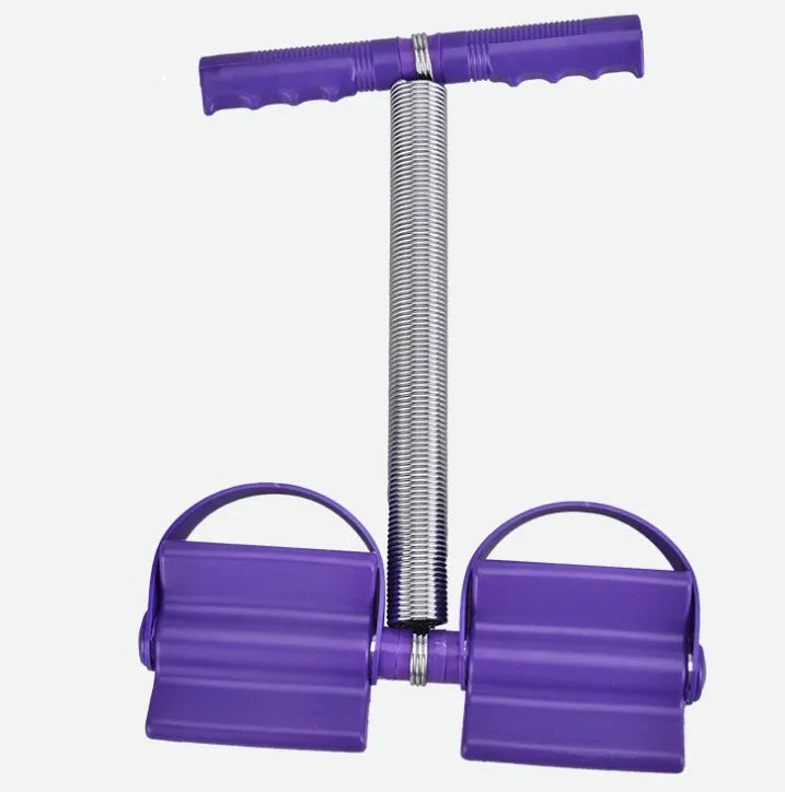 Purple spring pedal puller resistance training tool, 52 x 38 x 30 cm, with spring steel and plastic construction