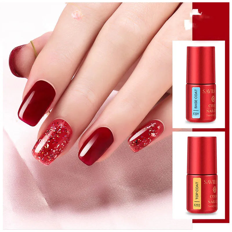 Transparent lasting phototherapy glue 7ml resin nail gel with frosted bottom seal in a colour option for nail art