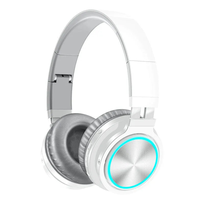 B12 folding wireless Bluetooth headset in black, black and red, or white and grey colours