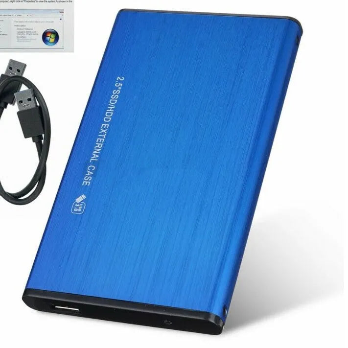 2.5 inch SATA to USB 3.0 external hard drive enclosure with aluminium alloy body in fine print black